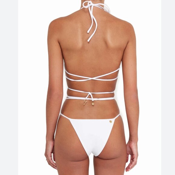 Bamba Swim White SOL Halter Triangle Bikini Set - Picture 2 of 9